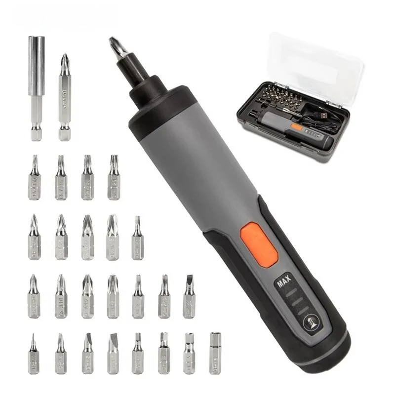 26Pcs 3.6V Cordless Power Supply Charging Mini Adjustable Torque Household Multifunctional Electric Screwdriver Tool Set