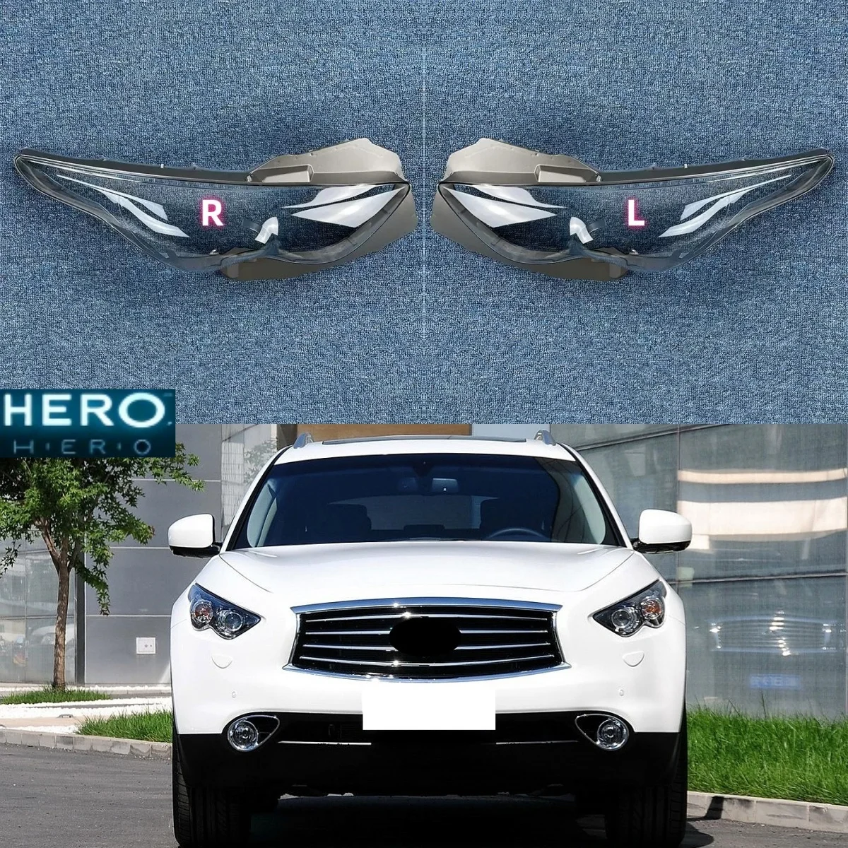 

For Infiniti FX35 FX37 FX50 QX70 2009 2010 2011 2012 2013 Headlamp Lens Cover Headlights Glass Lamp Shell Transparent Lampshade