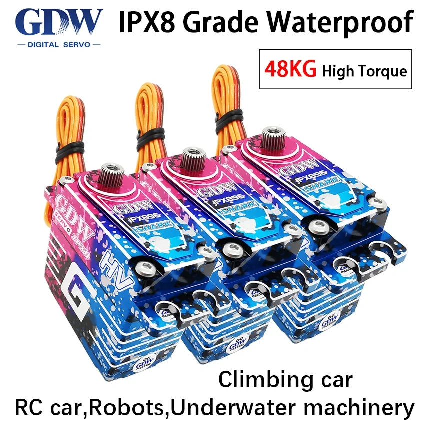 

GDW IPX896 Shark 43KG large torque waterproof brushless digital servo Suitable for: 1/8 1/10 off-road vehicle TRX4 TRX6 RC car