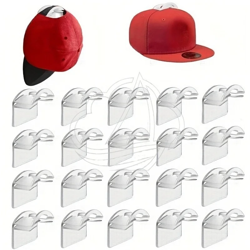Wall Mounted Adhesive Hat Hooks Cap Organizer Hanger Holder for Baseball Caps Space Saving