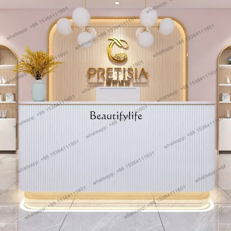 

D30Beauty salon reception desk Simple modern cashier Light luxury salon front desk
