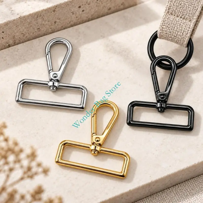Rotating Spring-Gate Clasps with Rectangular Webbing Rings, Metal Bag-Making Hardware in a 30-Piece Project Set