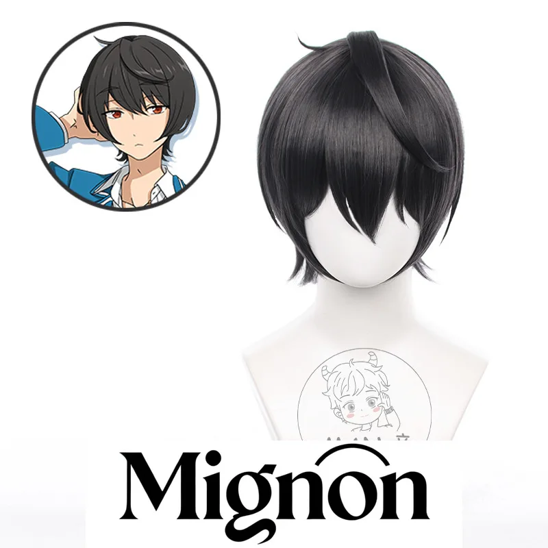 

Ансамбль Звезд! Парик для косплея Ritsu Sakuma ES Knights, темно-серые короткие волосы, подарок на Хэллоуин