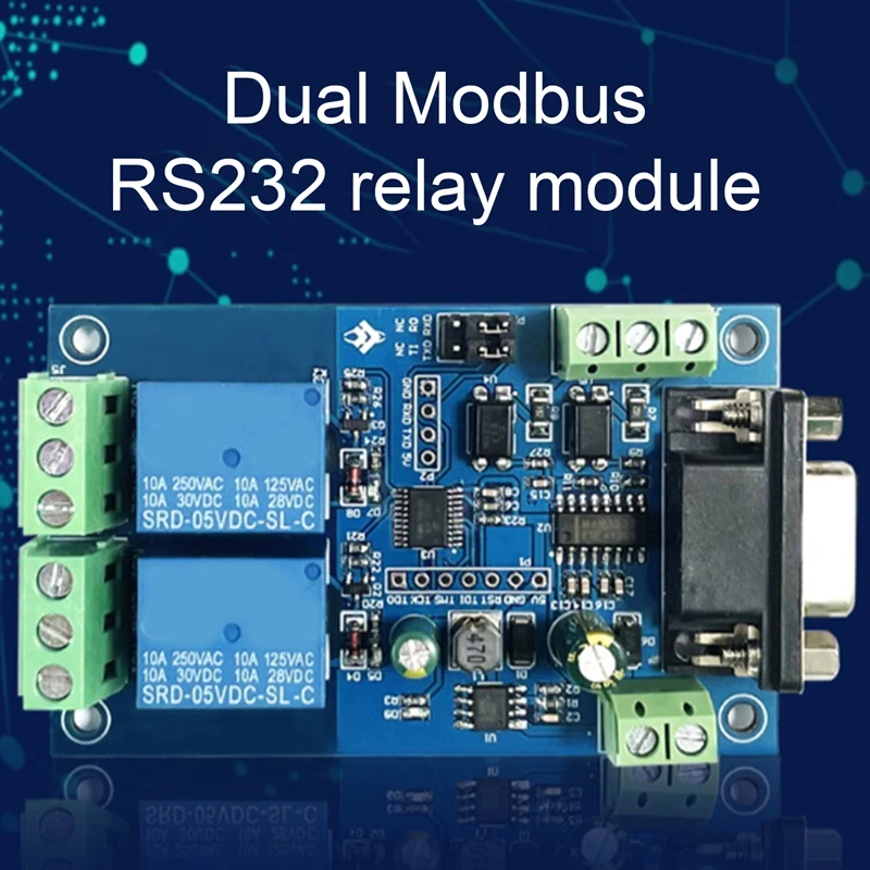 

DC7-24V Power Supply 2 Channel Modbus RTU Relay Module RS232/TTL UART Support Modbus RTU 2 Way Input 2 Way Output