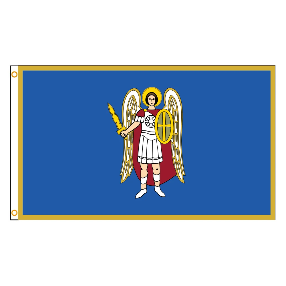 3x5 Ft Kyiv Oblast Flag Vivid Color a city of Ukraine Flags Polyester with Brass Grommets
