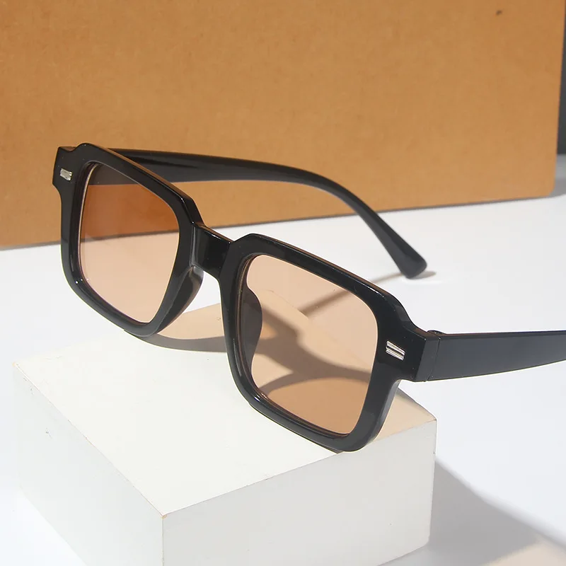 Retro Rice Staple Rechteckige Sonnenbrille mit kleinem Rahmen für Damen – Detail 5