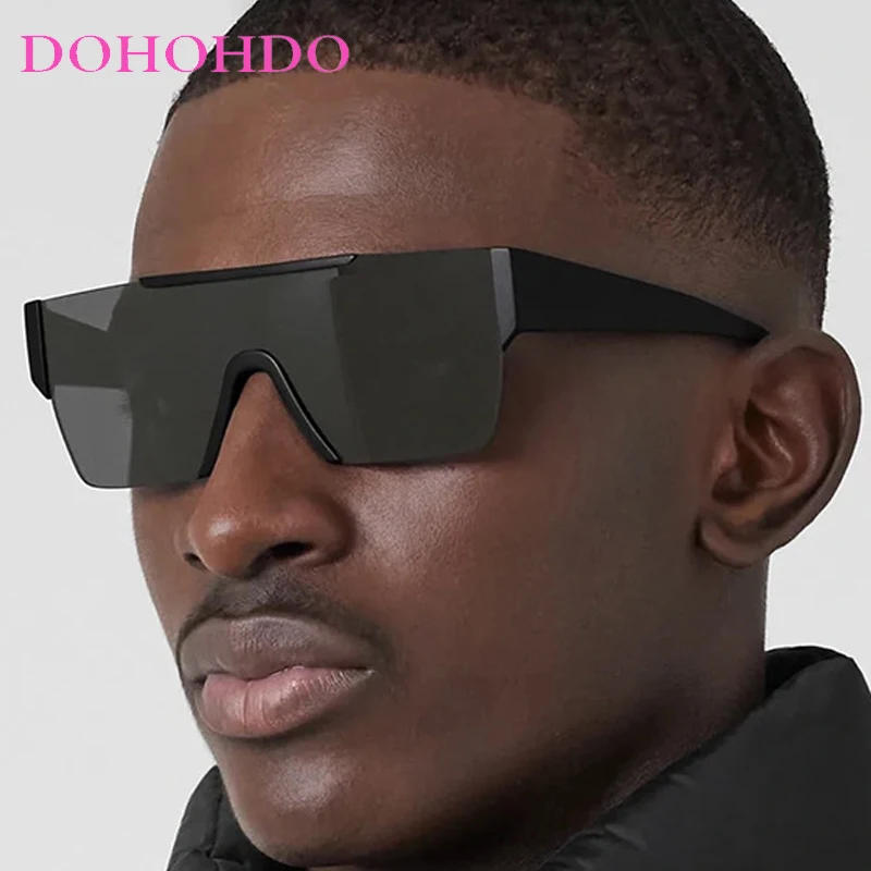 

2025 Luxury Brand Big Frame One-piece Y2K Sunglasses For Women Men Square Frame Outdoor Sports Hiking Cycling Windproof Goggles