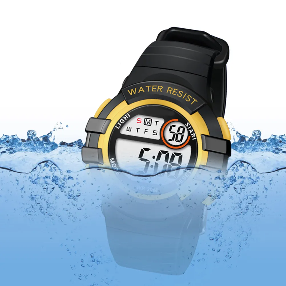 Unisex Digital Sports Wristwatch with Date Week Alarm Stopwatch Luminous Waterproof 50M Tpu Strap Adjustable for