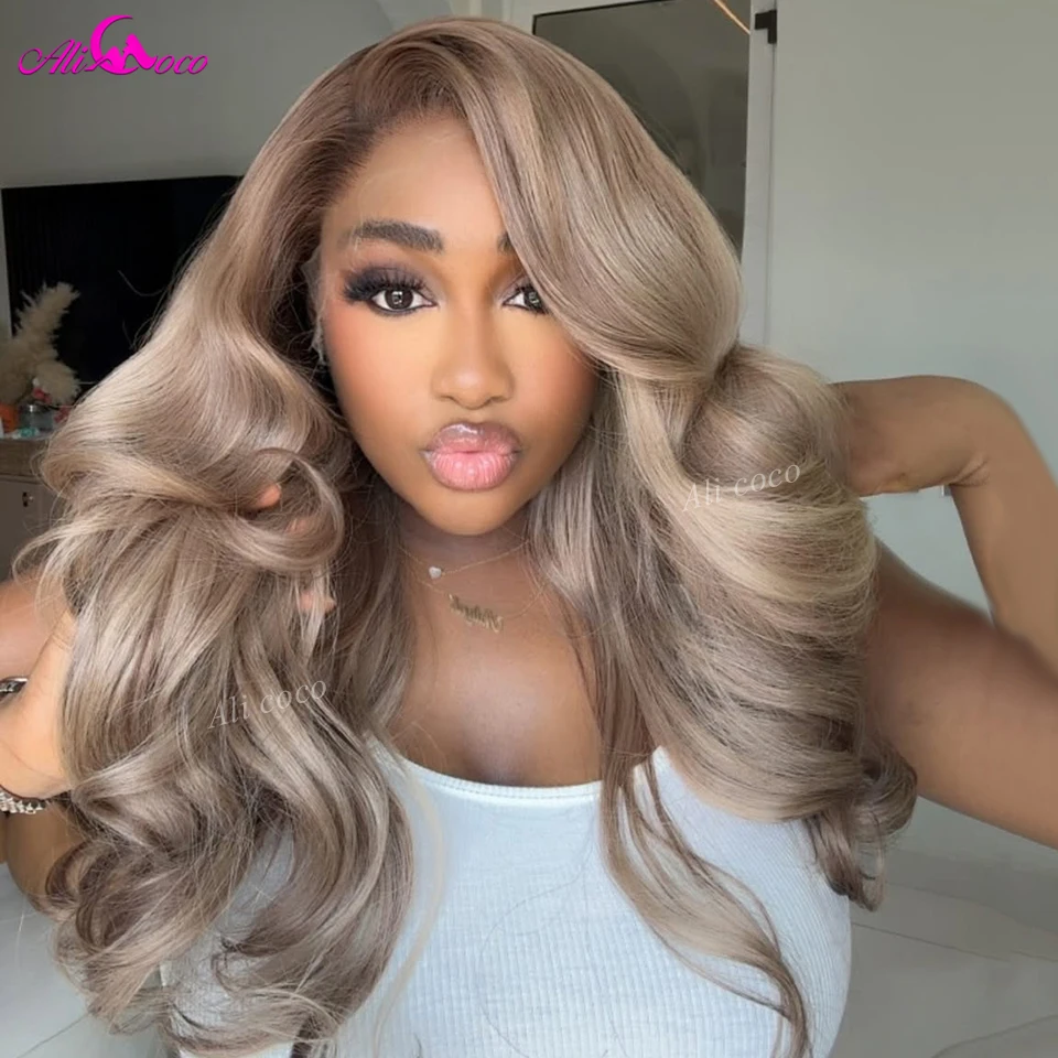 

Парик из натуральных волос с объемной волной, плотность 180, 5x5, кружевная застежка, цвет чая с молоком, 13x6 HD, парики из кружева спереди, предварительно выщипанные для женщин