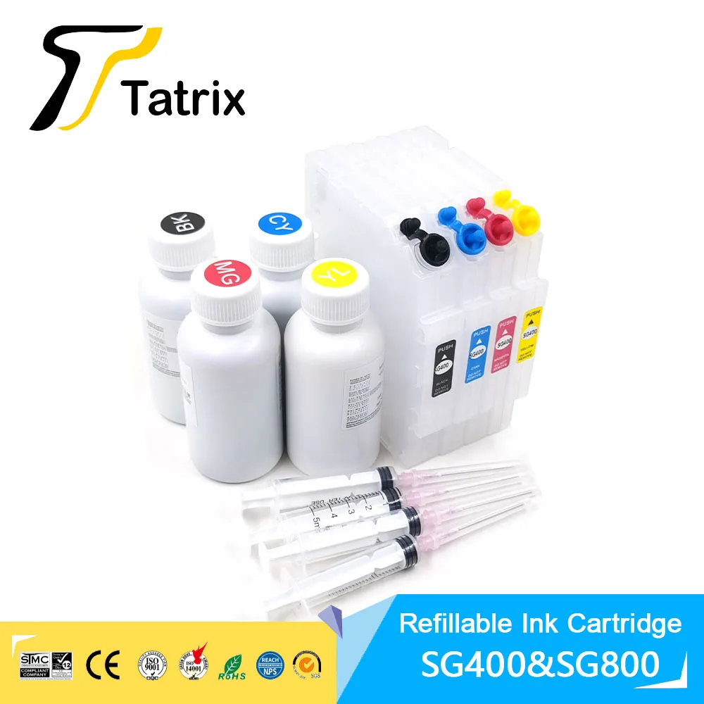 Tatrix Premium Sublimation Color Refillable Ink Cartridge SG400 NA/EU SG800 for Sawgrass Sublijet HD Virtuoso SG400 SG800Printer