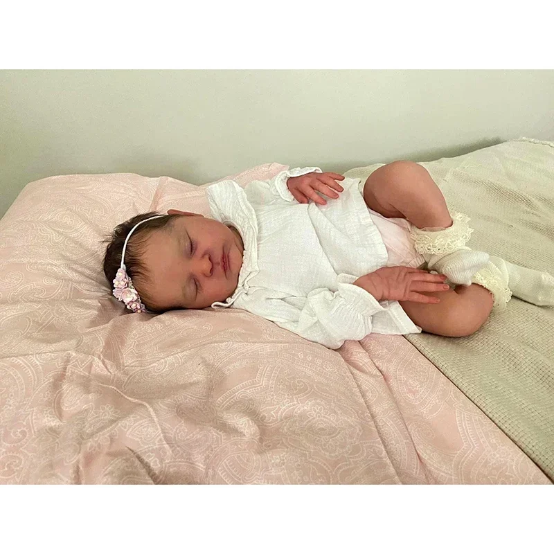 49cm Reborn Baby Size Already Finished Newborn Baby Doll Laura 3D Skin With Hand Root Hair