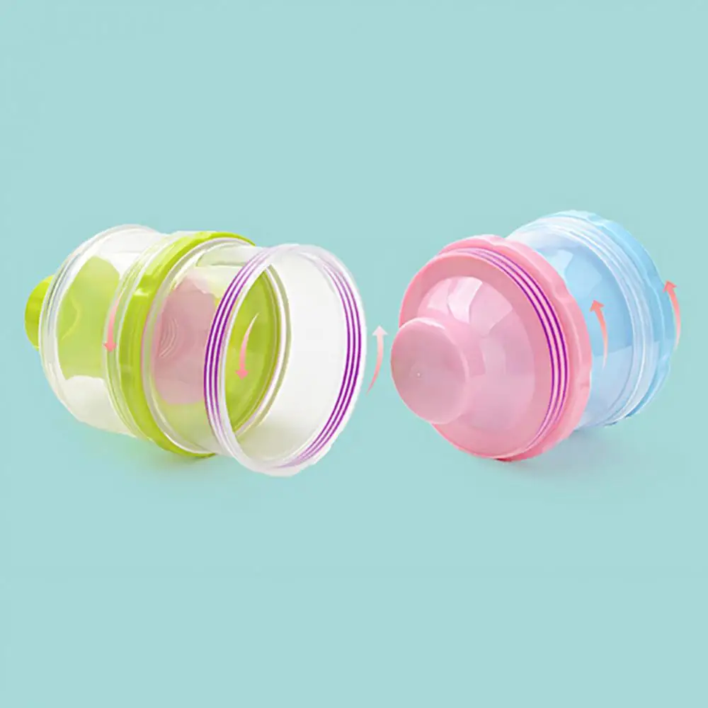 Portable 1 Newborn Milk Powder Storage Box 3 Layer Baby Milk Powder Dispenser Non-Spill Storage Container Storage Jar