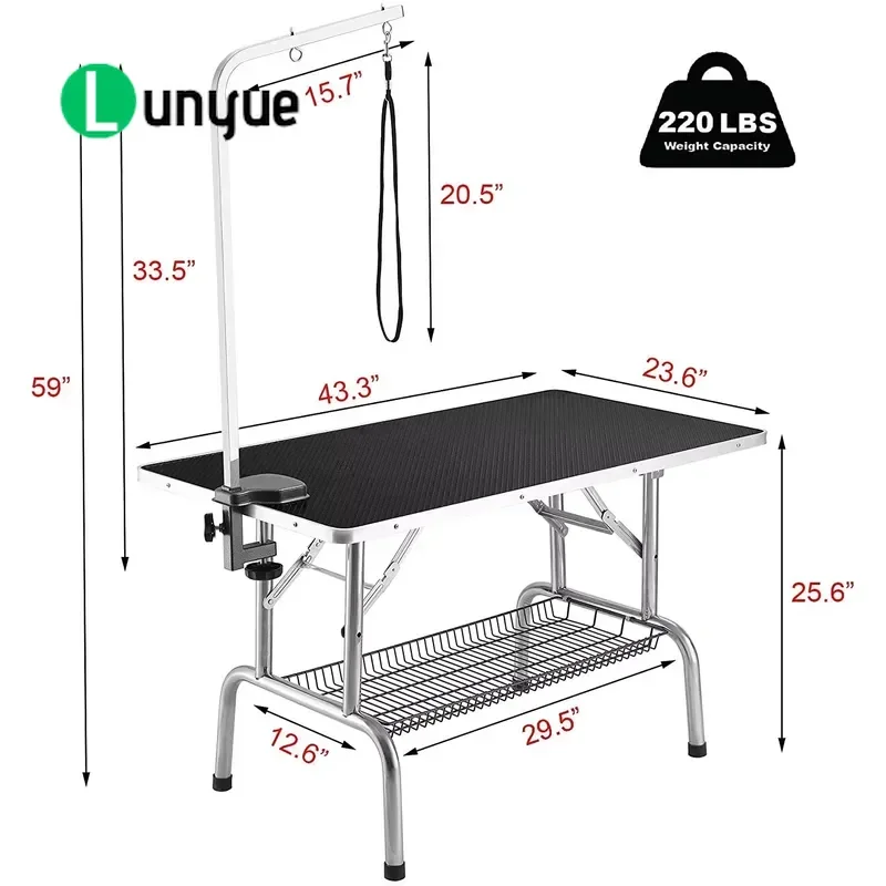 Heavy Duty Foldable Adjustable Arm Pet Dog Grooming Table Professional High Quality Trimmer Stand for Home Use