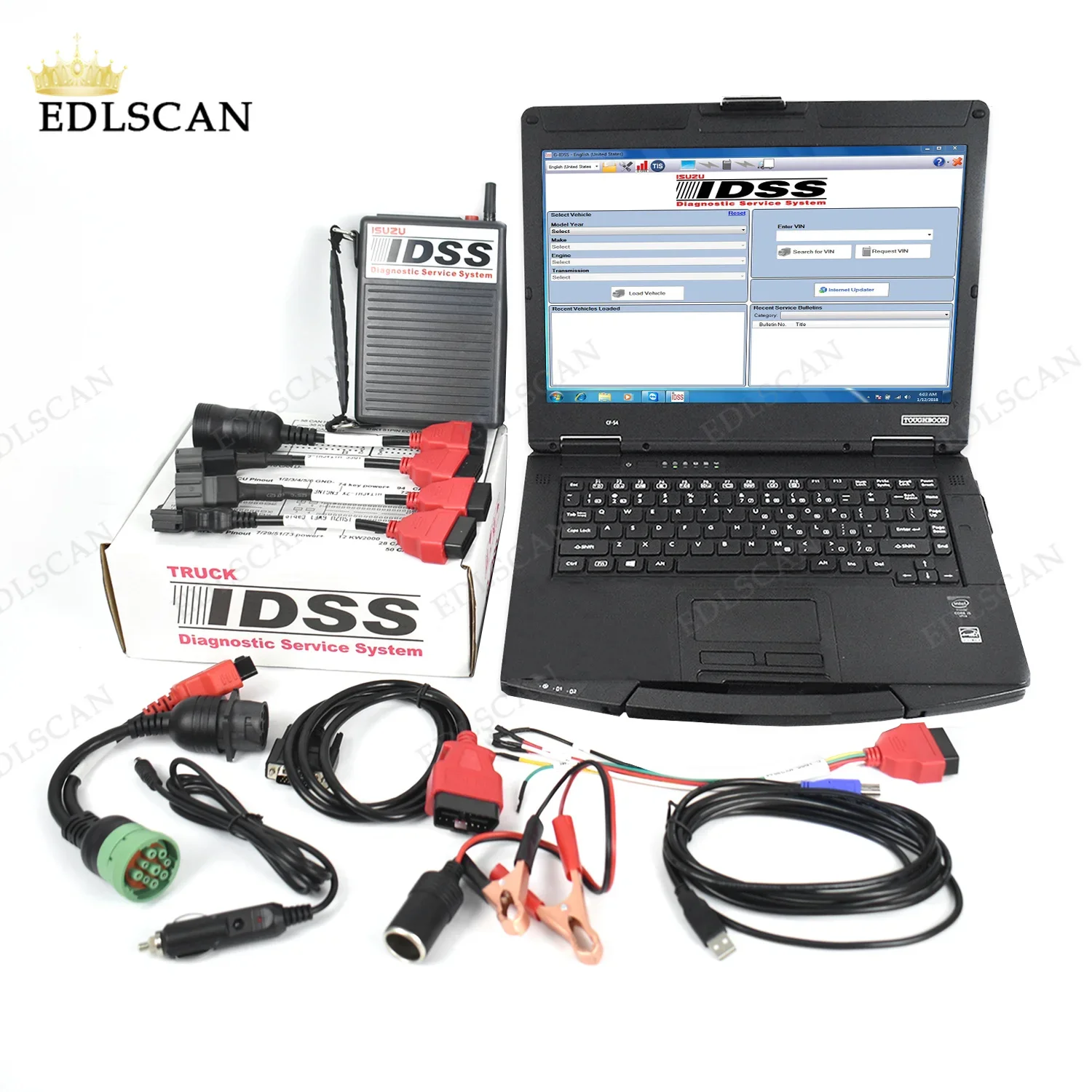 For Isuzu G-IDSS E-IDSS Vehicles Excavator Truck Diagnostic Scanner Tool for Isuzu + CF54 laptop toughtbook