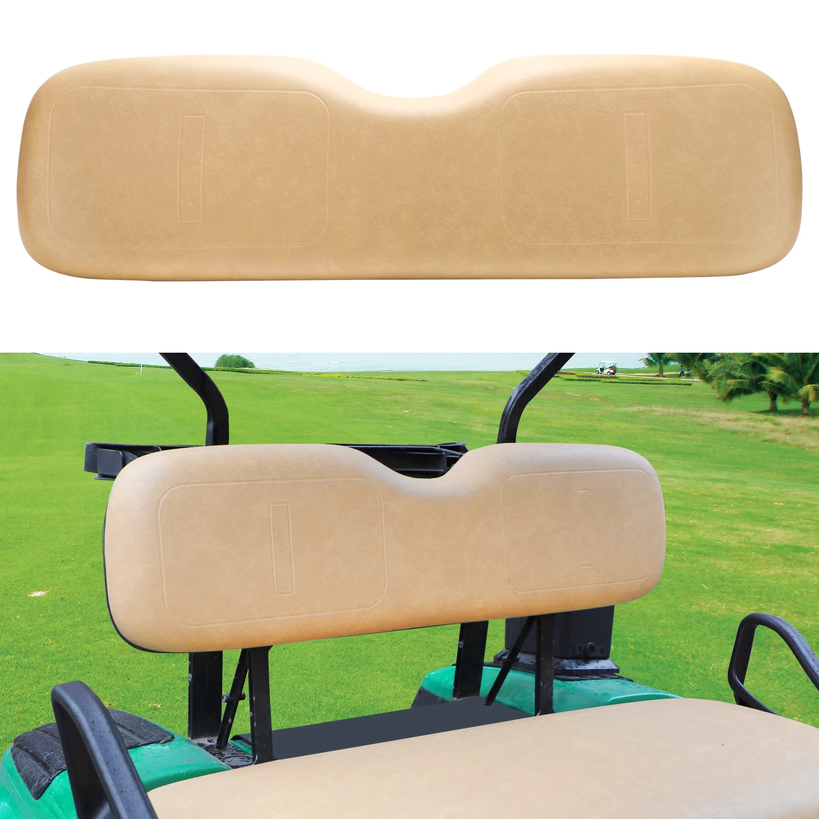 Roykaw Golf Cart Front Seat Back Cushion Assembly for EZGO TXT 1994-2013 Gas & Electric Vehicles, Black/Tan