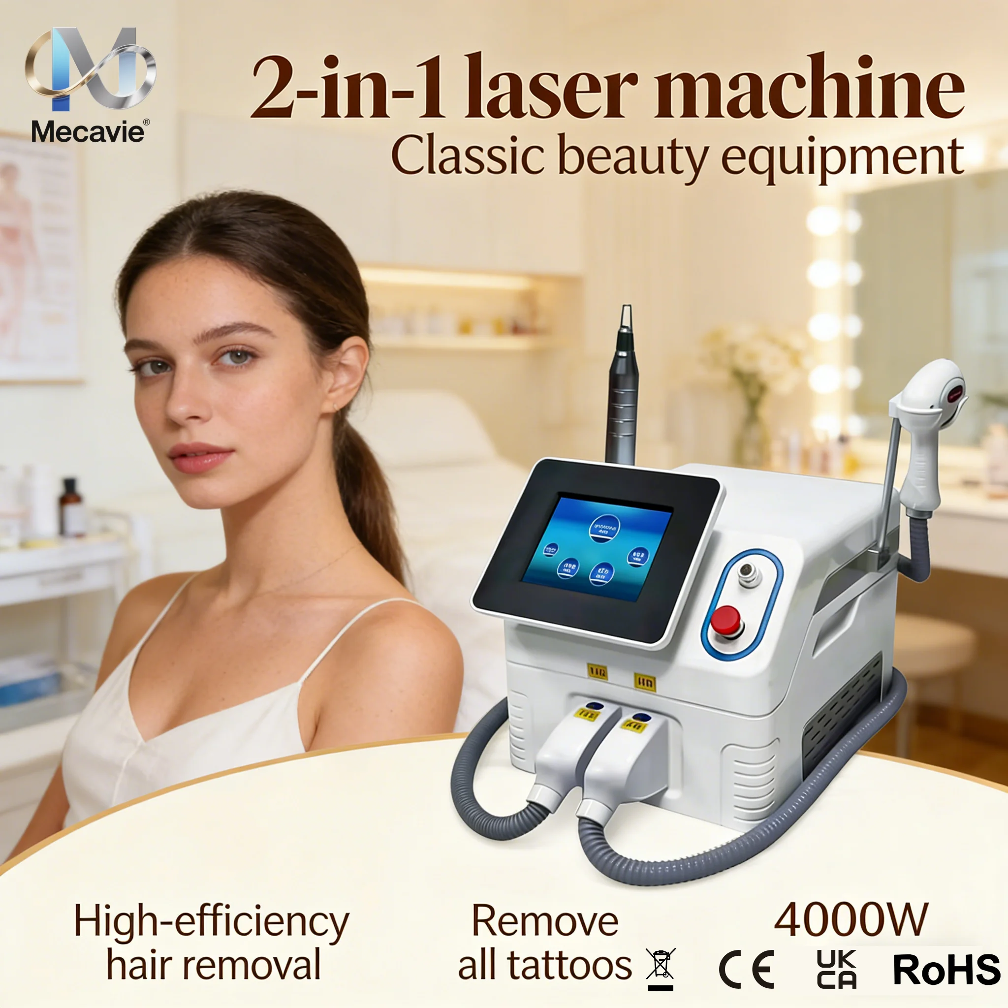 

Новейший аппарат 2-в-1: диодный лазер 808 нм для удаления волос и пикосекундный лазер для удаления пигментации. Прямая поставка с завода, доставка со склада.