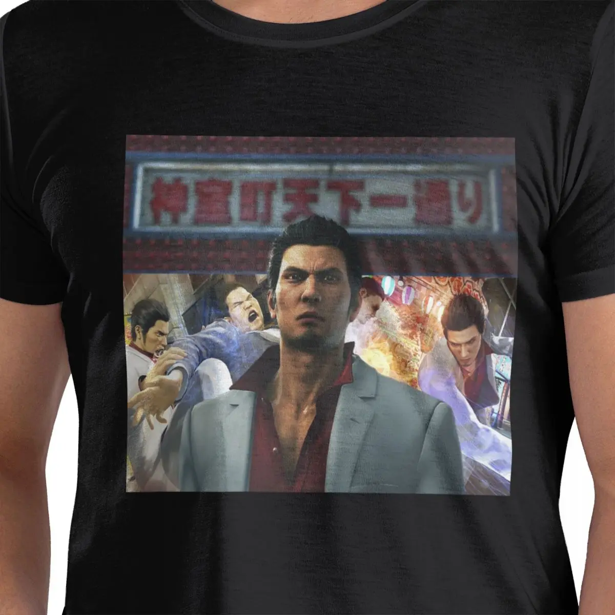مرحبا بكم في Kamurocho Kiryu Kazuma 100% القطن تي شيرت الرجال المتضخم تي شيرت الرجال س الرقبة قصيرة الأكمام S-6XL