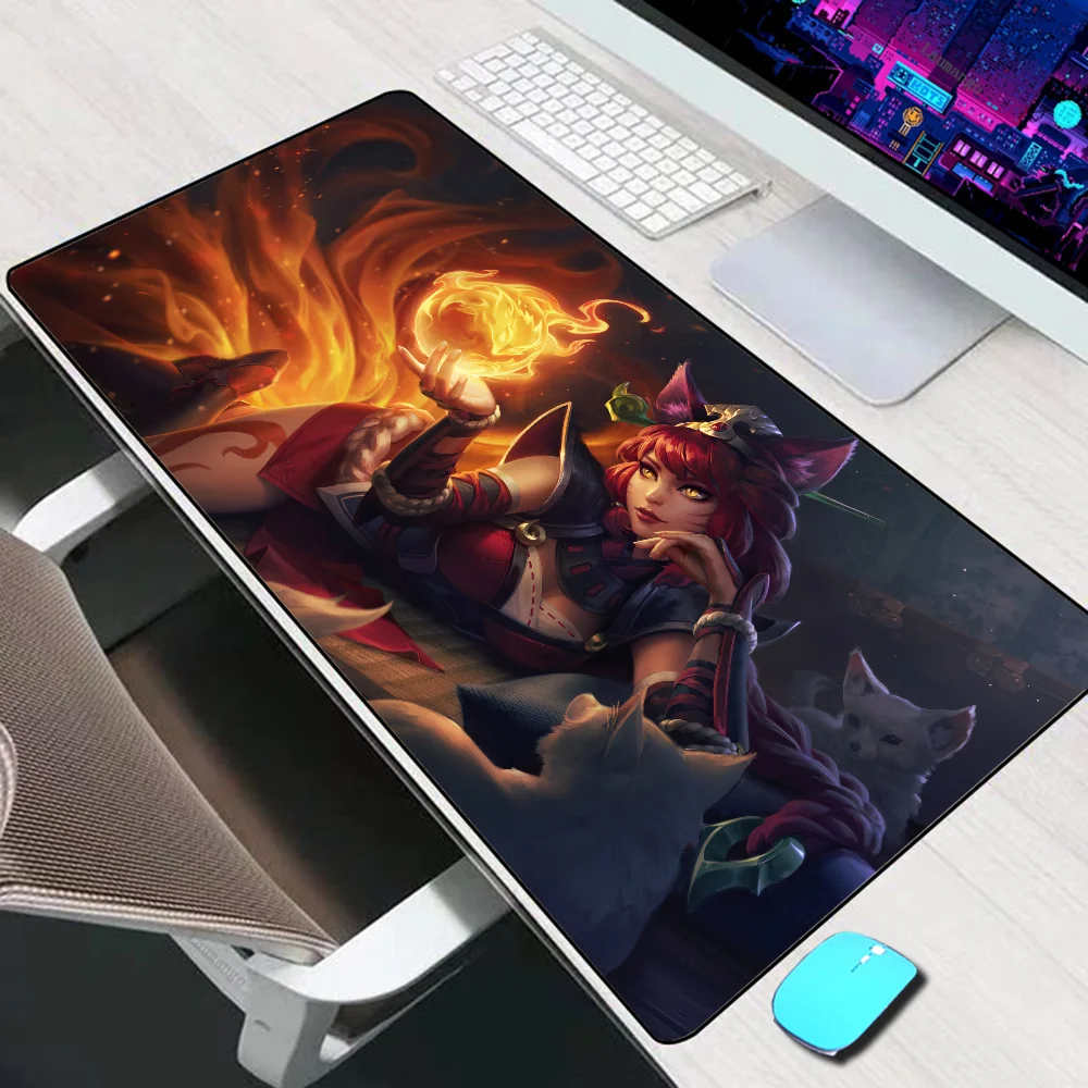 League of Legends Ahri tappetino per Mouse grande accessori per giochi tappetino per Mouse XXL tappetino per tastiera per Laptop tappetino per scrivania per PC Gamer tappetino per Mouse per Computer