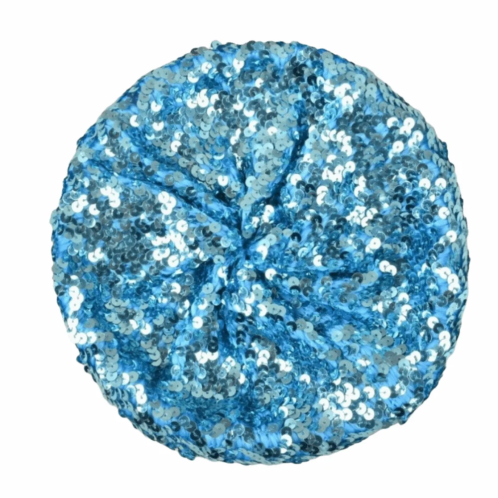Fashion Chic Glitter Beanie Cap Solid Color Retro Women's Sequin Beret Octagonal Shape Lightweight Shiny Painter Hat Daily Wear