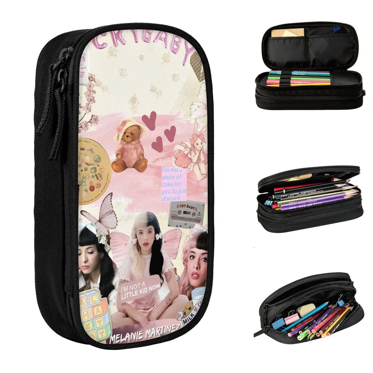 Melanie Martinez Music Pencil Case Fun Pen Box Bags for Student Big Capacity School Supplies Gift Pencil Pouch