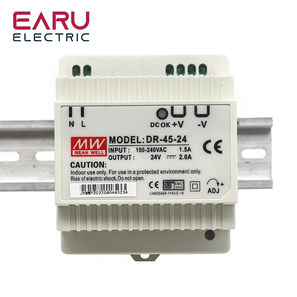 15W 30W 45W 60W Single Output 5V 12V 15V 24V Industrial Din Rail Power Supply Switch DR-15 DR-30 DR-45 DR-60 -5/12/15/24