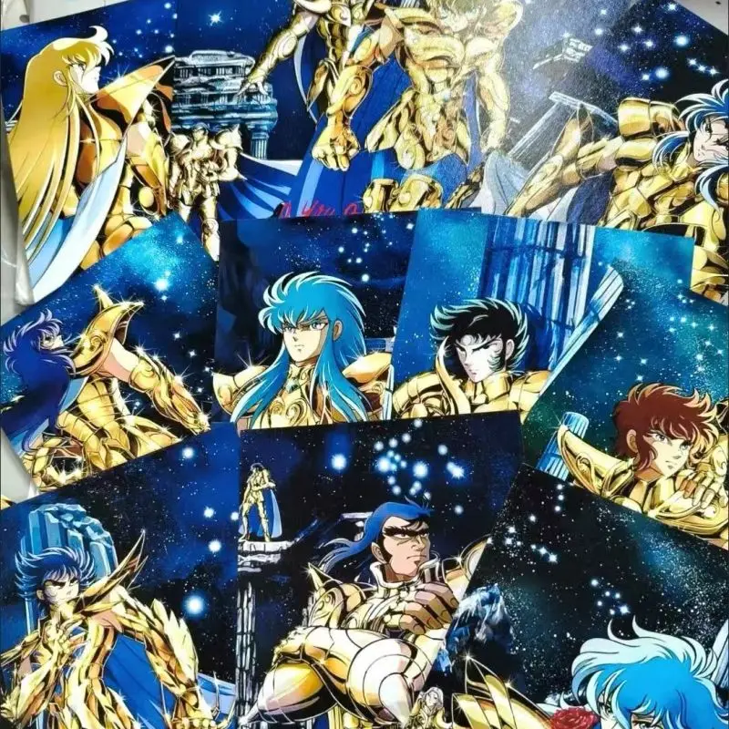 

Saint Seiya Character Collection Cards Pearl Paper Postcards A set of 12pcs Gold Saints Knights of the Zodiac Aiolia Shaka Dokho