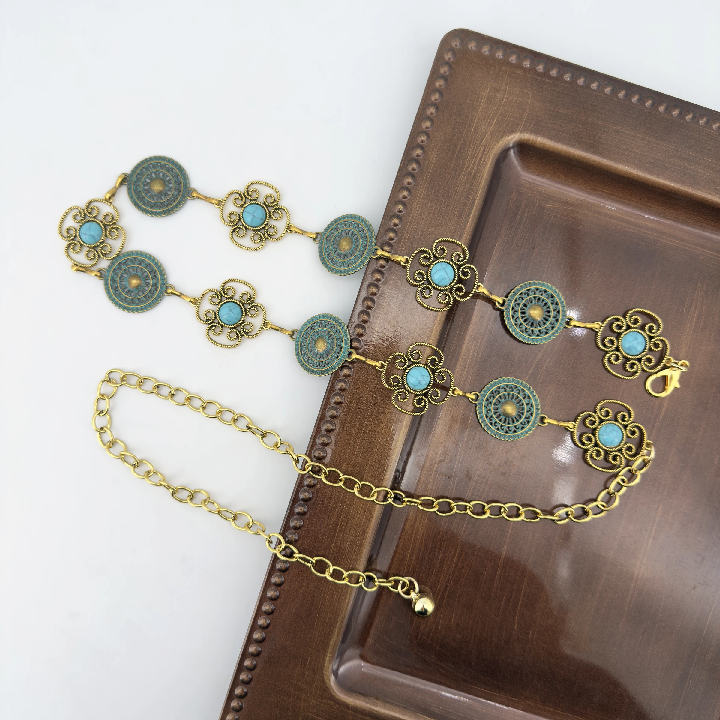 Bohemian-Stil Retro Gold Sonnenblumen-Blumen-Mode Western-Elemente Denim-Taillenaccessoires Damen Hosen- und Rock-Kette Vielseitig Einsetzbar – Detail 24