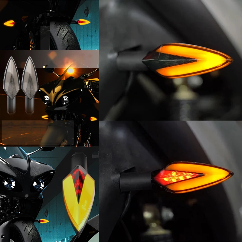 Universal Moto Turn Signal light turn flowing Arrows led motorcycle Warning taillight Flashing led motorcycle indicator lamp
