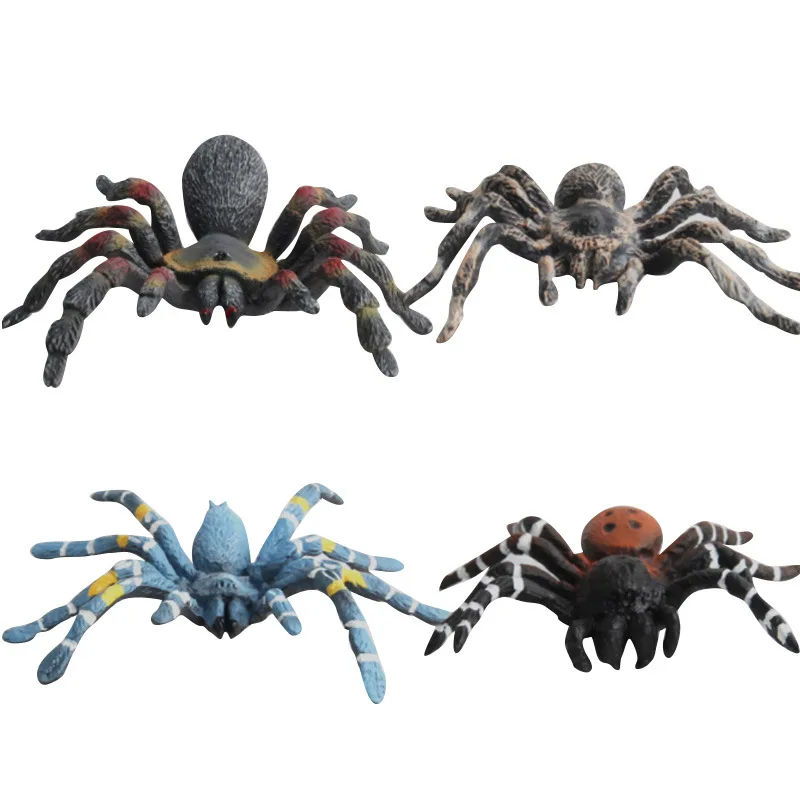 1pcs Realistic Wild Animal Spider Model Blue Gray Poisonous Spiders Prank Decor Toy Figures Creative Interaction Craft Toys