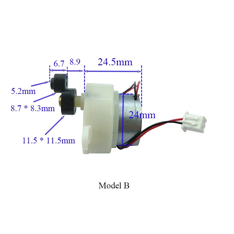 Micro 24mm Gear Motor 300 RPM Slow Speed Geared Reducer with Eccentric Wheel 12RPM for Robotics 3V/3.7V/5V/7.4V Options Availabl
