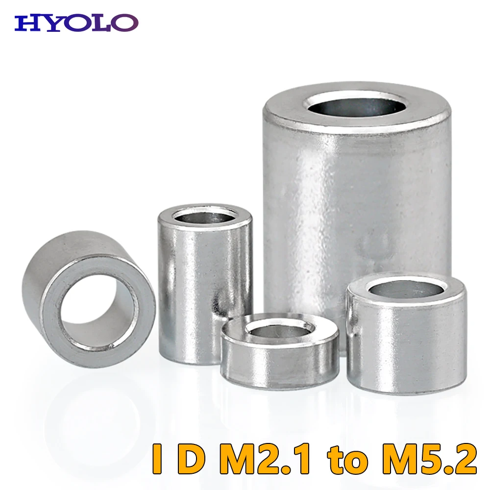 

M2.1 to M5.2 Aluminum alloy Unthreaded Bushing Sleeve Spacer Round Hollow Standoff Straight Through Column Gasket Washer