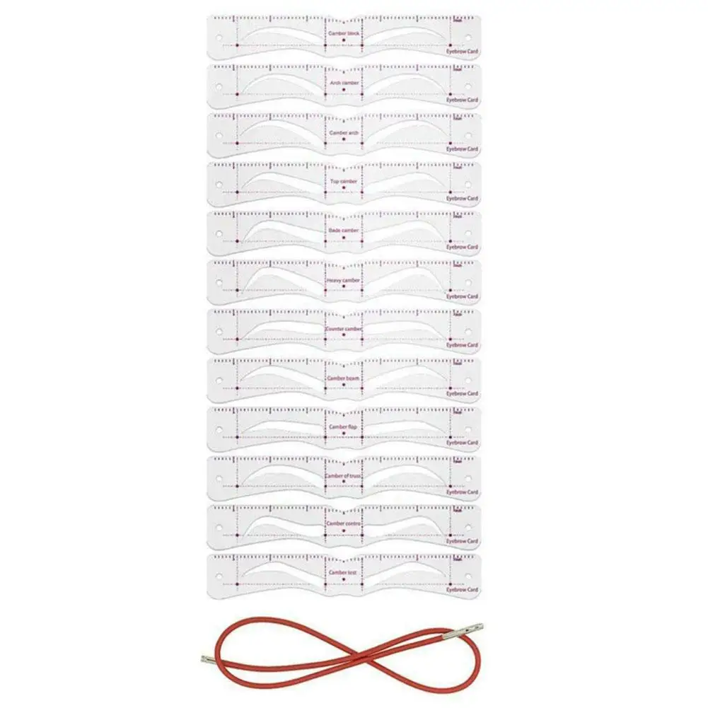 12Pcs Eyebrow Stencil Set Soft PVC Eyebrow Drawing Template Cards with Eyebrow Stickers for Perfect Brows Design