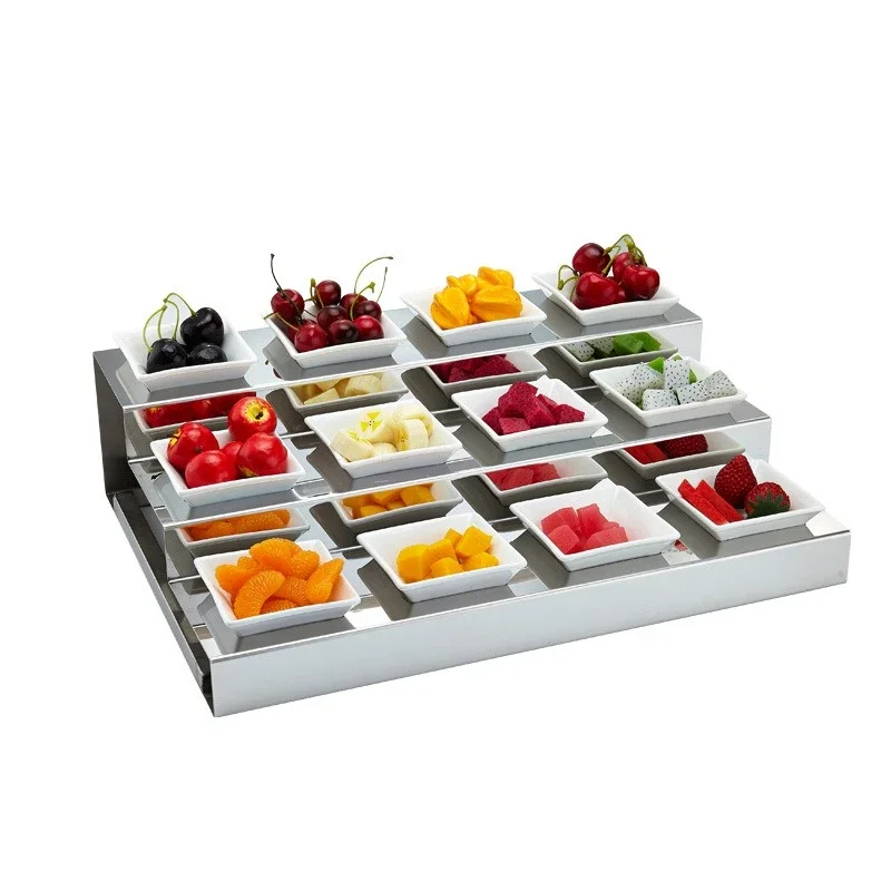 

Stainless steel snack rack bar ktv multi-grid fruit plate, platter dried fruit plate snack plates