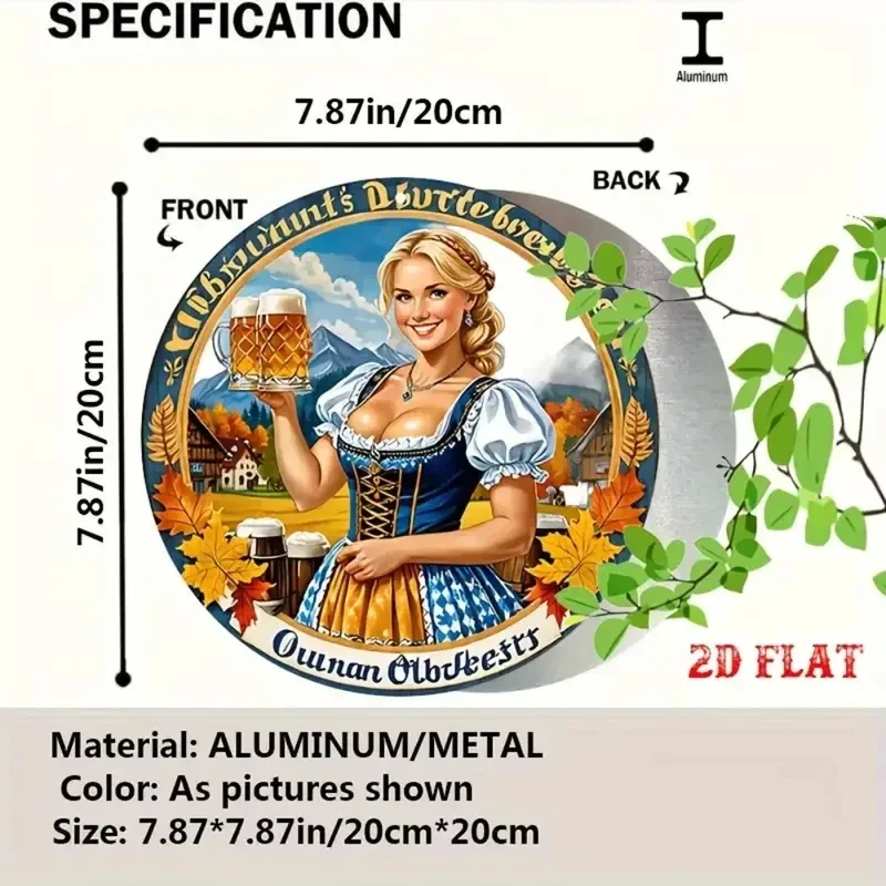 2D Flat Blonde Aluminum Metal Tin Sign, Retro Round Aluminum Sign, Vintage  Round Aluminum Sign - Beer Rustic Metal Wall Art 1pc