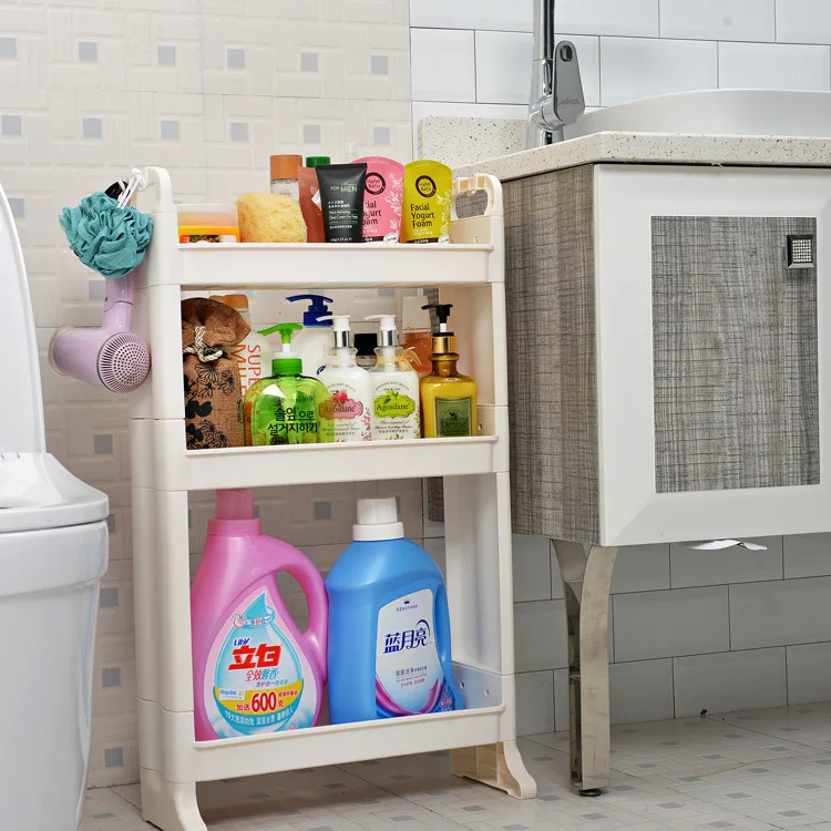 Bathroom Home Floor Shelf Balcony Multi-layer Storage Cabinet Living Room Multi-layer Crack Plastic Finishing Rack