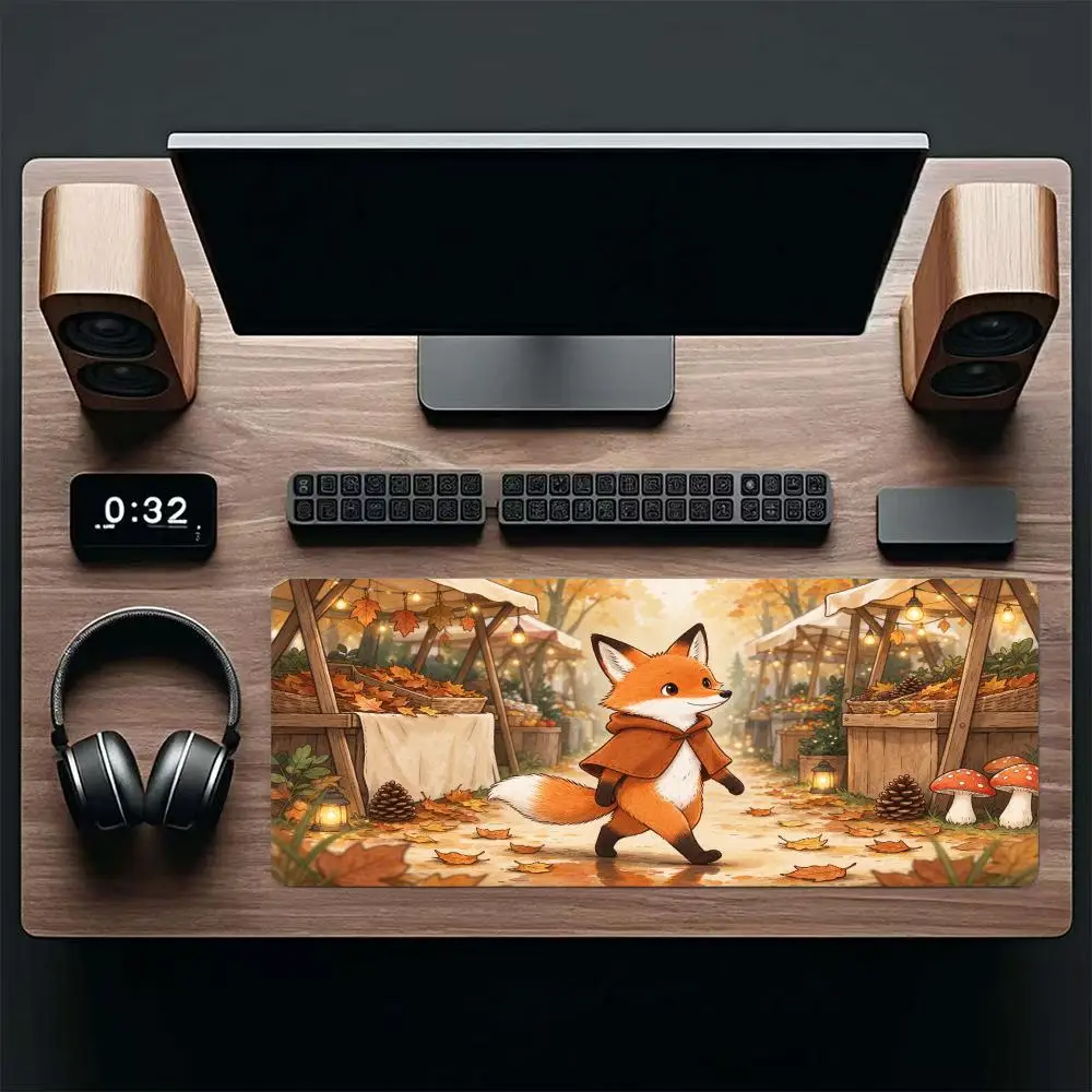 Hamster Cave Play Mat Stitched Edges Non Slip Rubber Smooth Glide For Home Office Table Decor