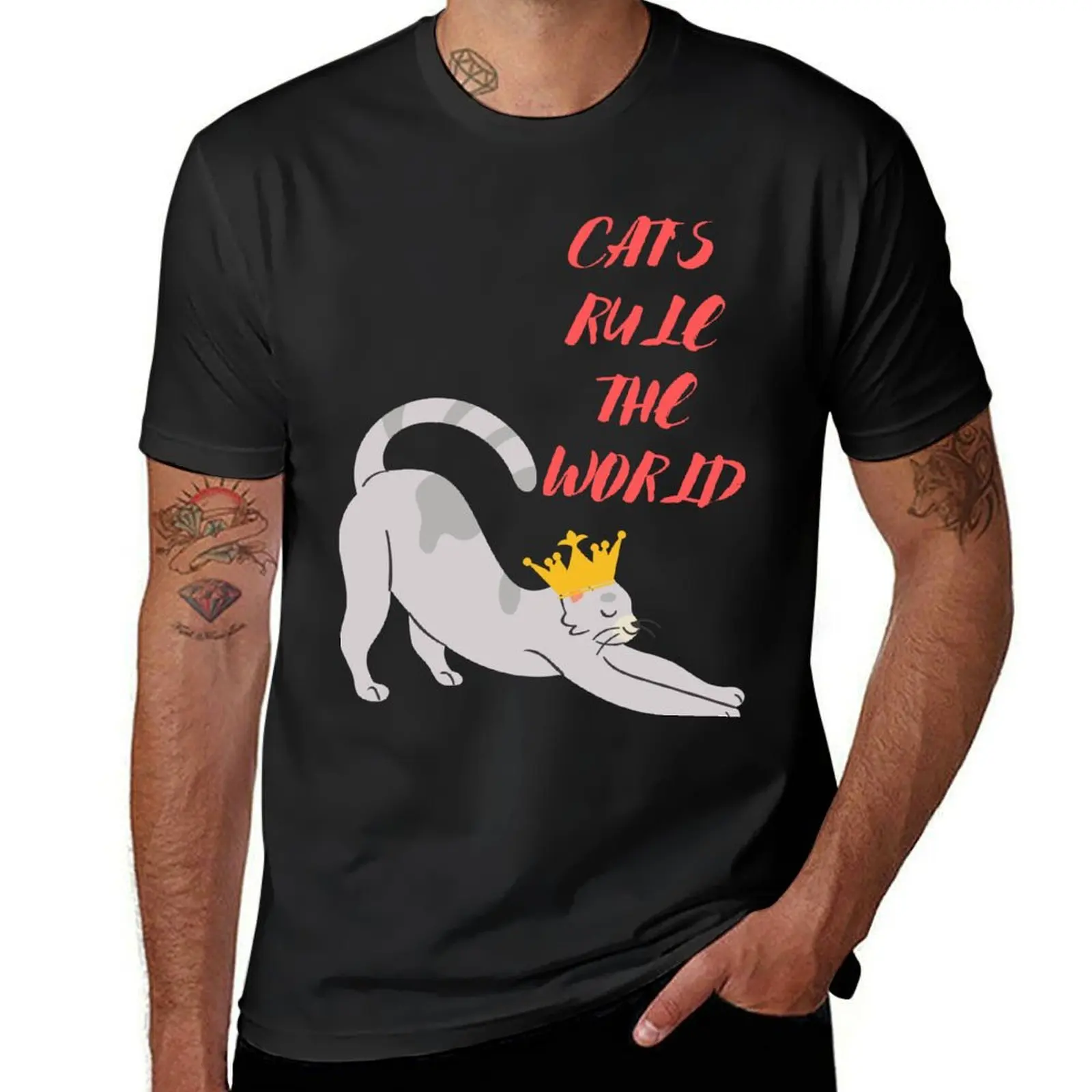 

Cats Rule The World T-Shirt heavyweights animal prinfor boys heavy weight t shirts for men