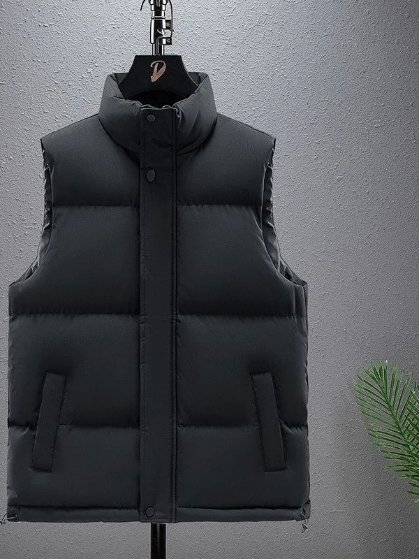 Thickened down Cotton Vest for Men Autumn Winter New Style Sporty Anti-Cold Jacket Fashionable Sleeveless Outerwear