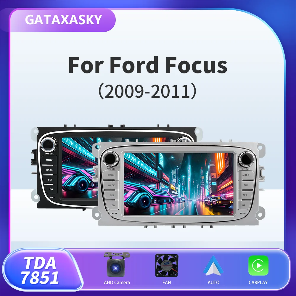 

GATAXASKY Android For 2009-2011 Ford Focus 2 S-Max Mondeo Galaxy C-Max GPS Navigation Video Car CarPlay Radio Multimedia Player