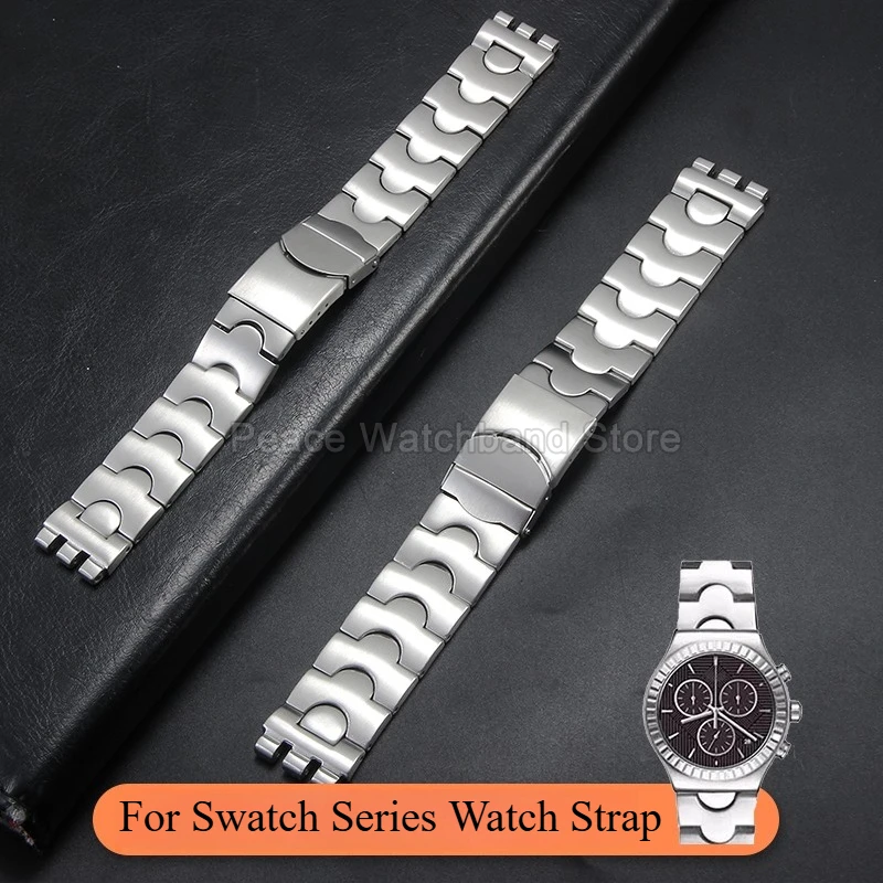 

Для Swatch 443G 471G YGS аксессуары для часов из нержавеющей стали со специальным интерфейсом складная пряжка полированная прочная водостойкая