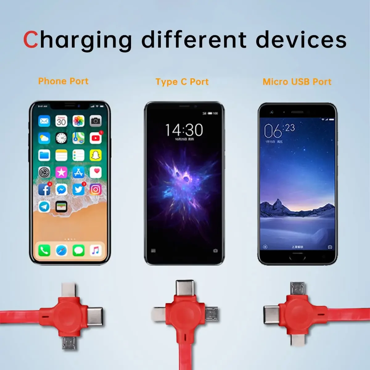 3 in 1 3A Macaron Charging Cable Roll Retractable Holder Fast Charging Cable Charger Holder Cord for Various Mobile Phone Models