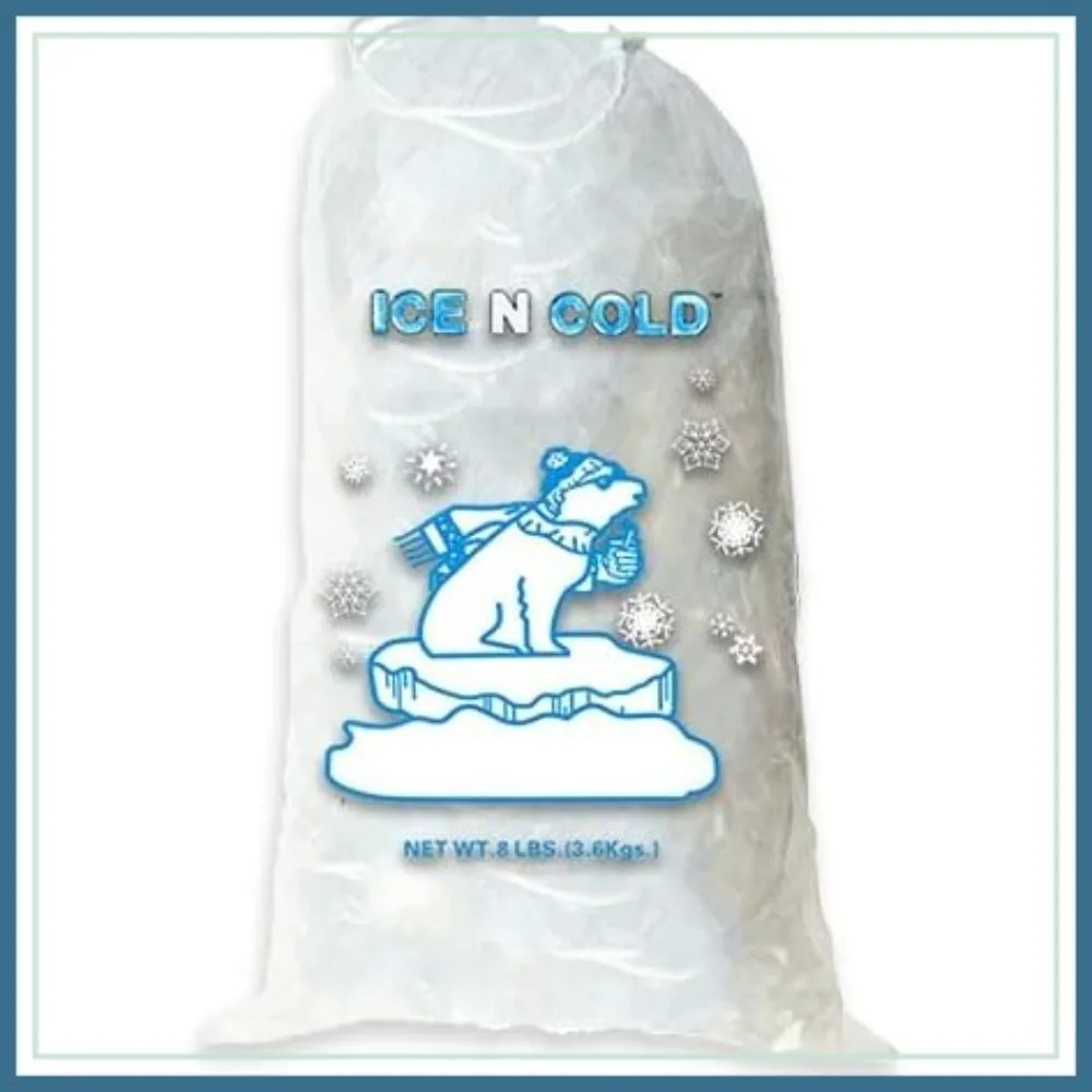 

Ice Bags with Drawstring Closure | 8lb, 400ct/cs | 37 Mic Thickness | Portable Storage & Freezer Keeper