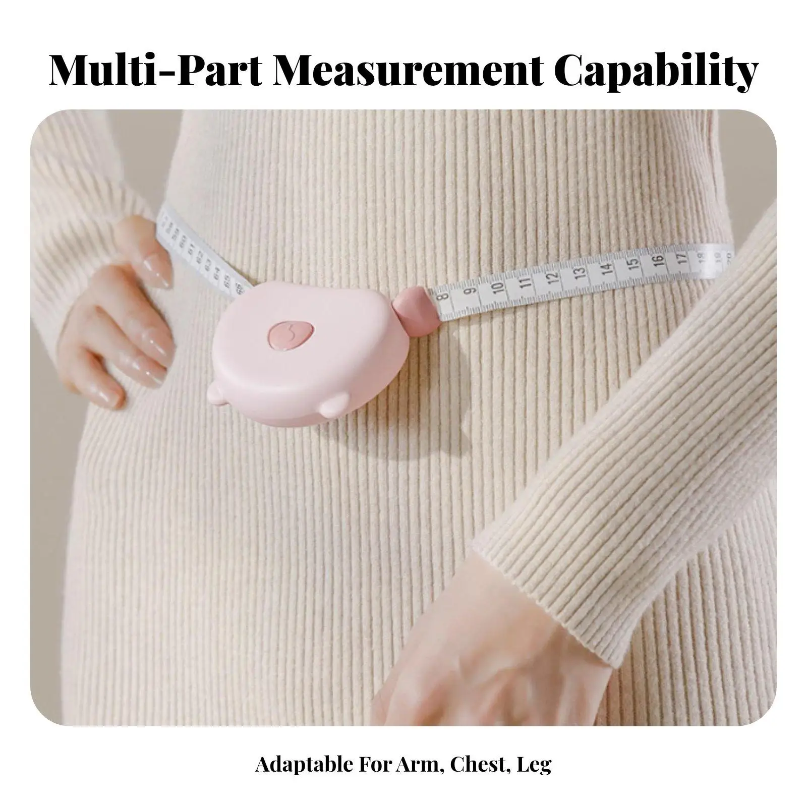 Flexible Body Measure Tape Retractable Soft Ruler for Weight Loss Tracking Tailoring Accurate Carbon Steel Head Compact Case