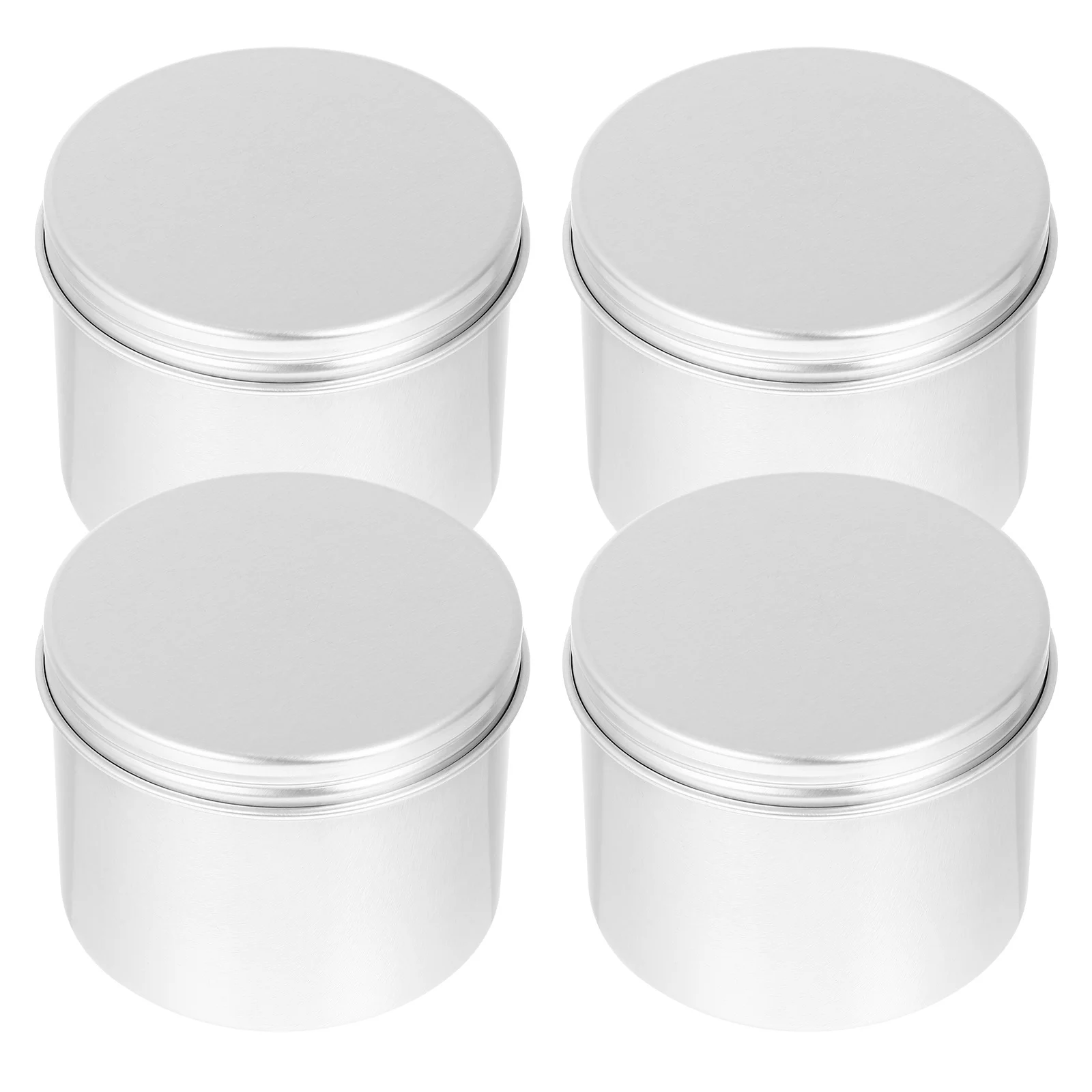 

4Pcs Aluminum Storage Jars Round Reusable DIY Containers for Tea Ointment Jewelry Travel Gift Packaging 120Ml Screw-Top