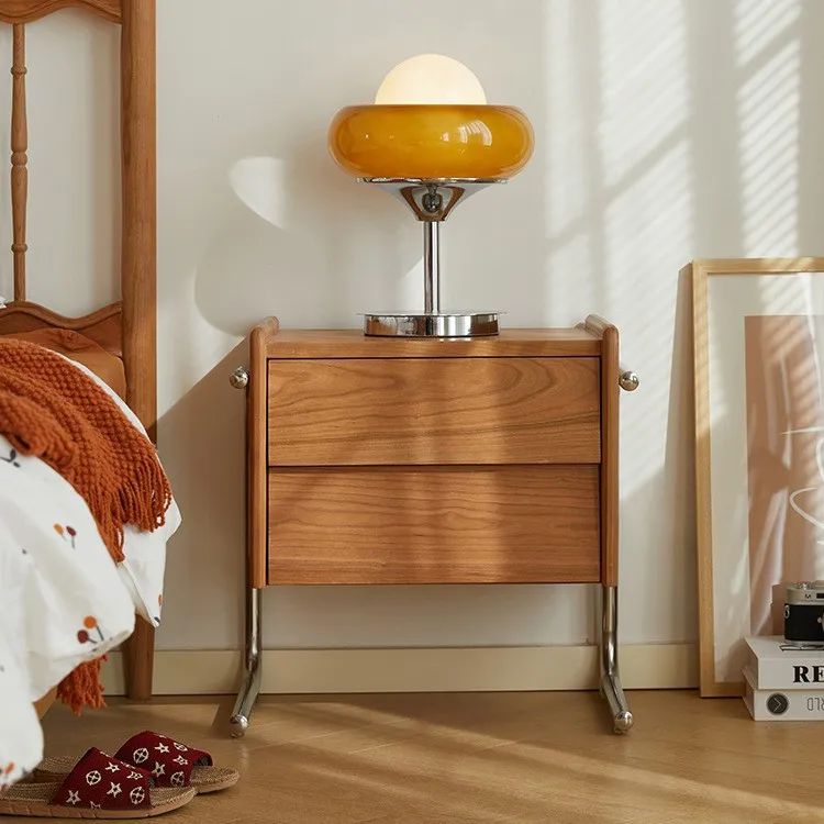 Solid wood bedside cabinet  household bedroom storage floating cabinet Small unit multi-functional storage bedside cabinet