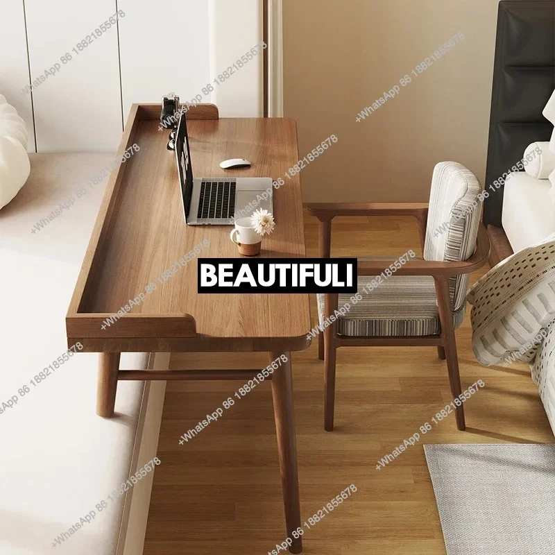 All Solid Wood Desk casual Bedroom Long and Short Leg Computer Desk Small Apartment