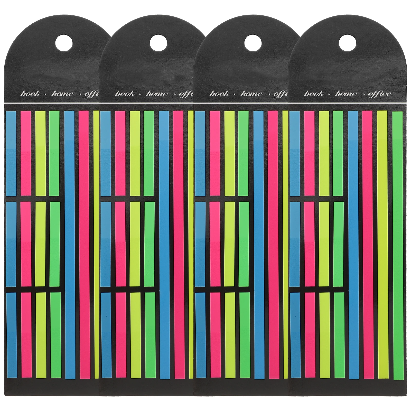 

4Pcs Sticky Reading Strips Fluorescent Highlighter Tape for Books Long and Short Tabs for Annotation Colorful Study Aids