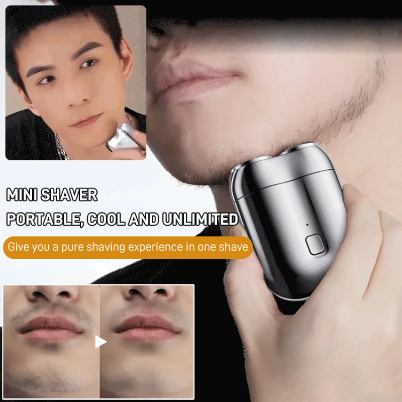 Men's Portable Electric Shaver Double Head Full Body Wash Razor Shaving Razor Usb Charging