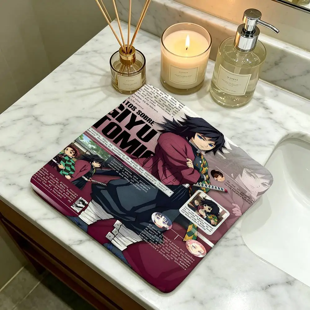 Demon Slayer Giyuu Tomioka Polyester Cotton Hanging Hand Towel, Super Absorbent Hand Wiping Towel for Daily Household Use
