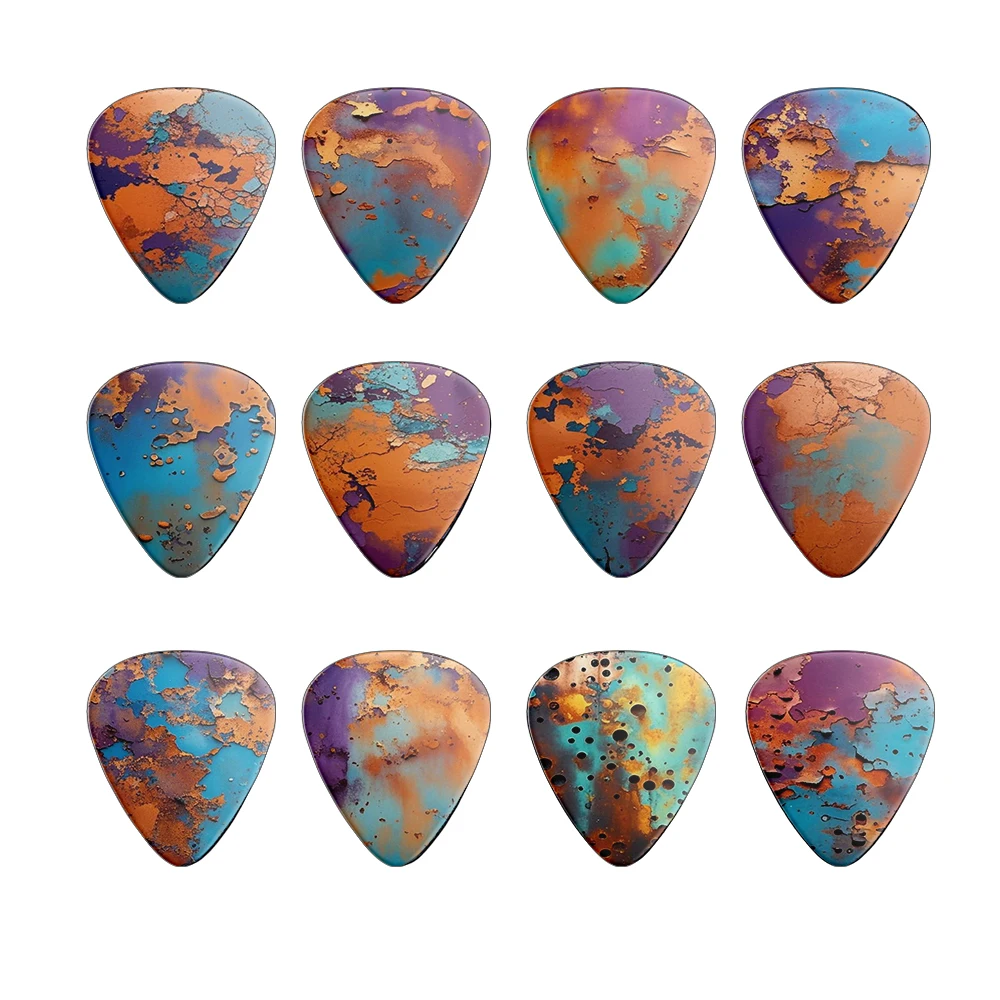 12pcs/Set Cartoon Couples Acoustic Guitar Picks Musical Instrument Accessories 0.46mm 0.71mm 1.0mm Guitar Paddles